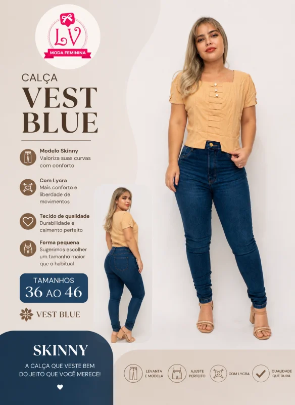 Calça skinny Vesty blue